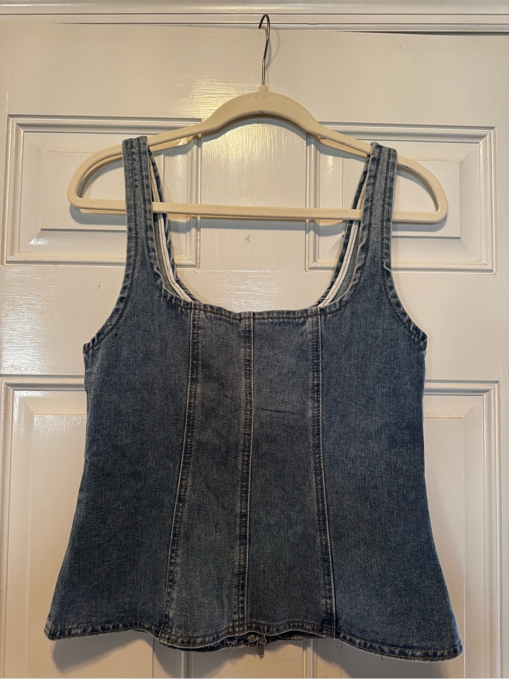 Forever 21 x SHEIN  NWT Light Blue Denim Corset Zip Tank Size Small - Picture 4 of 5